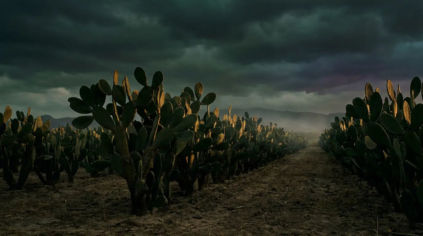 Nopal-Kaktusfeld in Mexiko — der Rohstoff der Desserto®-Lederalternative